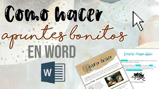 COMO HACER APUNTES BONITOS DIGITALES EN WORD [upl. by Templia]