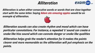 Personification Alliteration and Onomatopoeia  GCSE English Language [upl. by Adelheid357]