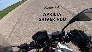 Aprilia Shiver 900 acceleration 0170 kmh [upl. by Belak239]