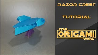 Star Wars Origami Tutorial Razor Crest [upl. by Rovner]