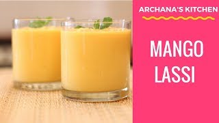 Mango Lassi Recipe Yogurt Smoothie by Archanas Kitchen [upl. by Dolf]