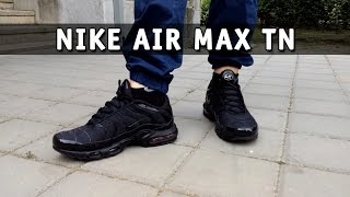 Nike Air Max Plus TN  Tuned 1  Triple Black  Review and Unboxing [upl. by Nugesulo30]