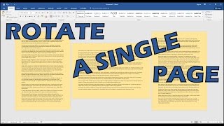 How To Rotate Just One Page Of A Word Document [upl. by Trauner213]