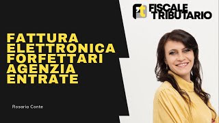 FATTURA ELETTRONICA FORFETTARI  AGENZIA DELLE ENTRATE [upl. by Auqinahs497]