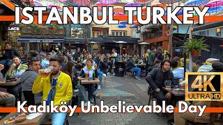 ISTANBUL TURKEY CITY CENTER UNBELIEVABLE DAY IN KADIKOY BAZAAR 4K VIDEO ULTRA HD WALKING TOUR [upl. by Mohr]