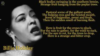 Billie Holiday  Strange fruit lyric video HQ [upl. by Ahsaz939]