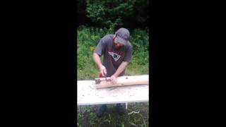 Stripping A Cedar Log For Silky Smooth Natural Finish [upl. by Namor777]