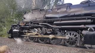 4014 Big Boy Train starting  steam locomotive [upl. by Ahouh]