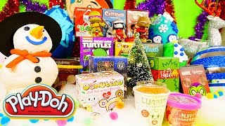 Play Doh Surprise Eggs Holiday Christmas Blind Boxes Disney TMNT Marvel DCTC Toys Playdough Videos [upl. by Stalk]