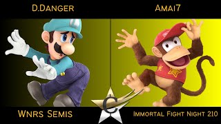 Immortal Fight Night 210 Wnrs Semis  DDanger Luigi Vs Amai7 Diddy Kong  SSBU [upl. by Marlon]