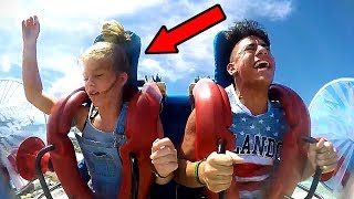 Girls Passing Out 5  Funny Slingshot Ride Compilation [upl. by Kcirnek]