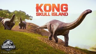 KING KONG SKULL ISLAND  Brontosaurus Dinosaur STAMPEDE [upl. by Gombach918]