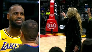 LeBron James Says ‘Courtside Karen’ Ejection Was Unnecessary [upl. by Ylicis72]