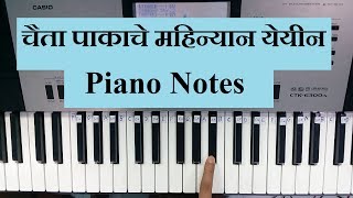 how to learn fast  Chaita Pakache mahinyan  Piano Tutorial  Piano Notes [upl. by Eillac]