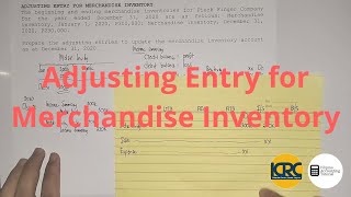 Basic Accounting  Adjusting Entry for Merchandise Inventory [upl. by Fidela]