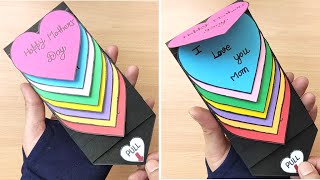 DIY  Happy Mothers Day Special Card  Rainbow Water Fall Greeting Card  Pull me  Handmade card [upl. by Chris]