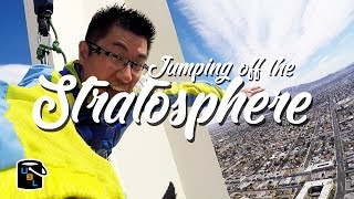 Jumping off the Stratosphere Las Vegas  Sky Jump [upl. by Ahsahs]