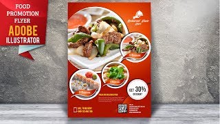 How To Design Food Flyer  Illustrator Tutorial [upl. by Carla]