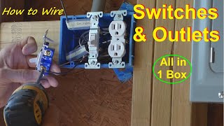 How to Wire Multiple Outlets amp Switches in 1 Box [upl. by Aldercy]