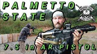 Palmetto State Armory 75 inch AR Pistol  Review  Range Time [upl. by Toomay]