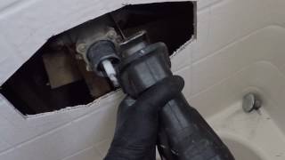 How To Replace A Shower Valve Through Fiberglass  Gilbert AZ [upl. by Minica]