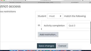 restrict access in moodle [upl. by Ahsikrats]