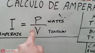 COMO CALCULAR EL AMPERAJE ¡¡ MUY FACIL [upl. by Gaw]