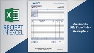 Creating Professional Invoice in Excel  Receipt Making Tutorial  Free Template [upl. by Sherri676]