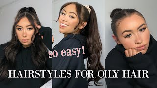 3 EASY HAIRSTYLES FÜR FETTIGE HAARE  Tutorial l PaulinaMary [upl. by Natalya]