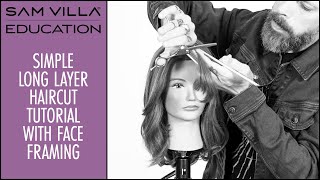 Simple Long Layered Hair Haircut Tutorial with Face Framing [upl. by Ellerred549]