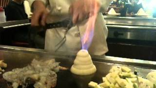 Flaming Onion Volcano  Hibachi Steakhouse [upl. by Wrennie]