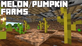 Automatic PumpkinMelon Farms  Minecraft Tutorial Java Edition [upl. by Garnes]