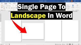 Change A Single Page To Landscape In Word [upl. by Haim]