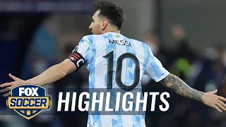 Lionel Messi buries unreal free kick dazzles in Argentinas 30 win  2021 Copa América Highlights [upl. by Ivo]