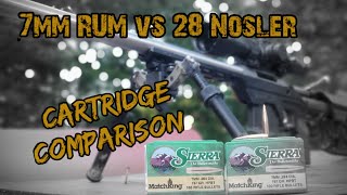 7mm RUM vs 28 Nosler Cartridge Comparison [upl. by Iarised]