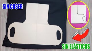 Como hacer un tapabocas o mascarilla SIN COSER y SIN ELÁSTICOS  Tapabocas en casa fácil y rápido [upl. by Airdnek]