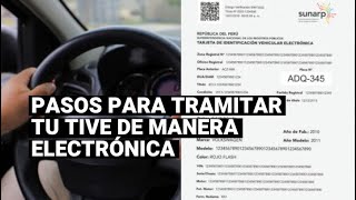 Sunarp Pasos para tramitar la nueva tarjeta de identificación vehicular electrónica [upl. by Chong]