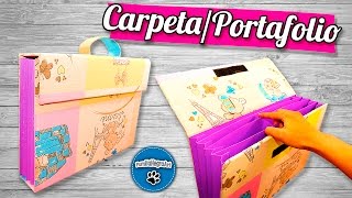 DIY  CarpetaPortafolio Reciclando Cartón  PumitaNegraArt🐾 [upl. by Anabel]