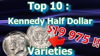 Top 10 Kennedy Half Dollar Variety Coins To Look For [upl. by Burgwell458]