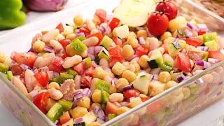 Ensalada de Garbanzos muy Rápida Fácil y Fresquita [upl. by Neeruam]