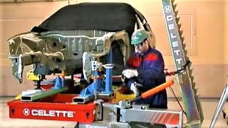 Celette frame machine and MZ jigs tutorial universal jig measuring system collision repair [upl. by Josephine]