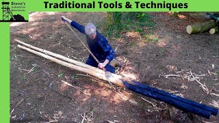 Debarking Iron Removing Bark With Traditional Tools [upl. by Wilonah]