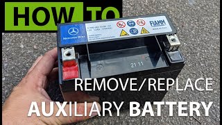 HOW TO Remove amp Replace Mercedes Auxiliary Battery [upl. by Ozneral]