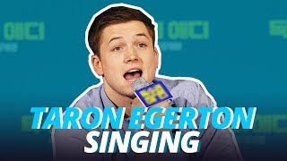 TARON EGERTON SINGING REAL VOICE [upl. by Tteragram]