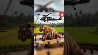 A tiger 🐅 pregnant in mud help of the rescue team animals tiger trending viralshort [upl. by Llyrad]