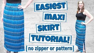 How to Make a Maxi Skirt with Elastic Waistband  Easy Sewing Projects for Beginners  DIY Skirt [upl. by Shugart]