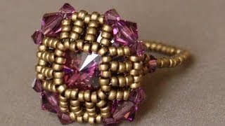 Sidonias handmade jewelry  How to bezel a round rivoli and make it look like a square [upl. by Glantz]