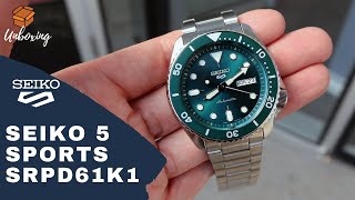 UNBOXING 2020 SEIKO 5 AUTOMATIC GREEN DIAL SRPD61k1 [upl. by Eibrad]