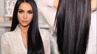 HOW TO SLEEK amp SHINY STRAIGHT HAIR  Carli Bybel [upl. by Cioffred]