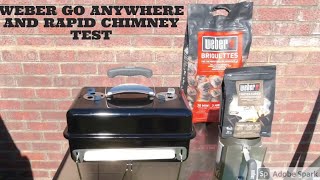 Weber go anywhere BBQ and compact Rapid fire chimney starter test Review [upl. by Joacimah]